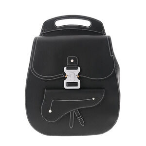 CHRISTIAN DIOR GALLOP Backpack Black Grained Calfskin Daypack